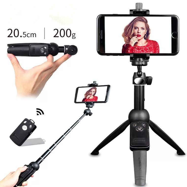 JMT-020362 Bluetooth Selfie Stick Tripod with Remote Control for Mobile Phones, Compatible with iPhone Models, Aluminum Alloy Construction