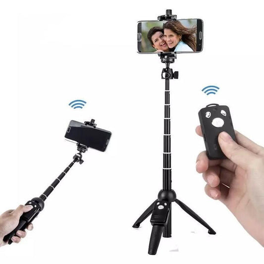 JMT-020362 Bluetooth Selfie Stick Tripod with Remote Control for Mobile Phones, Compatible with iPhone Models, Aluminum Alloy Construction