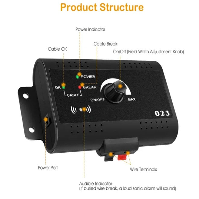 JMT-020362 Electric Dog Fence System with Collar and Underground Wire for Reliable Pet Containment