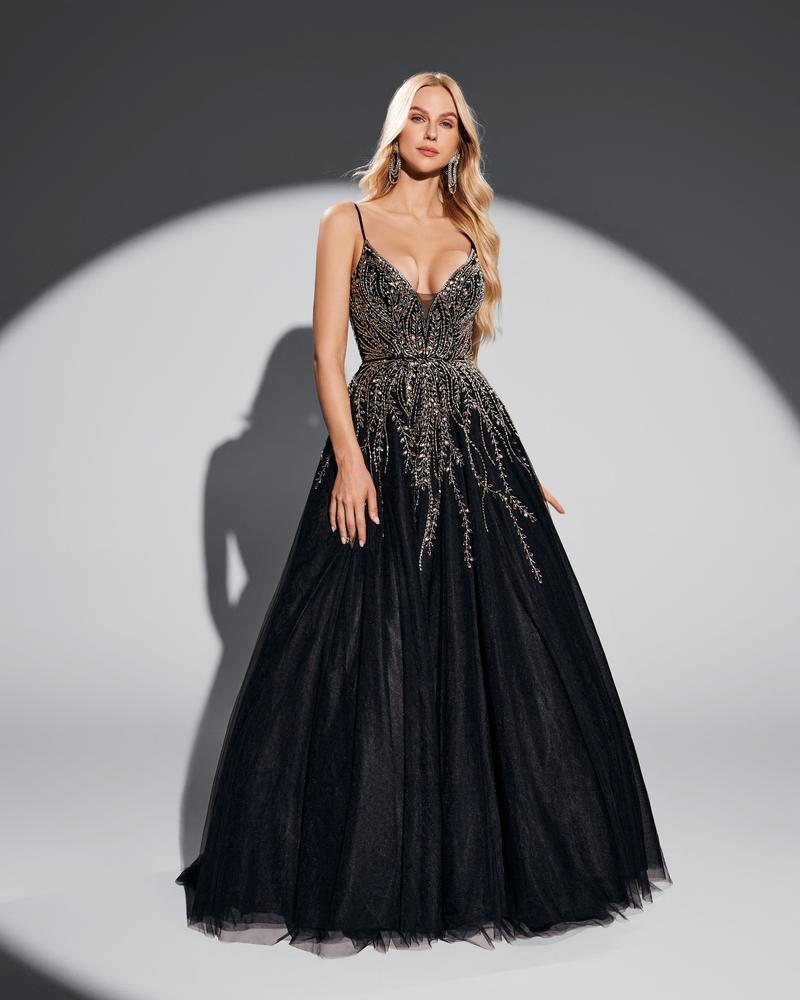 JMT-020746 Elegant Black Evening Gown for Special Occasions - Model SH0061