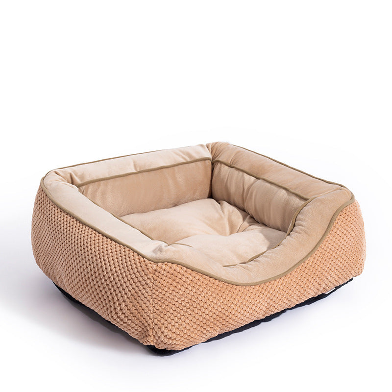JMT-020810 Plush Faux Fur Dog Crate Bed, Calming Anti-Anxiety Mat with Non-Slip Bottom for Medium Dogs