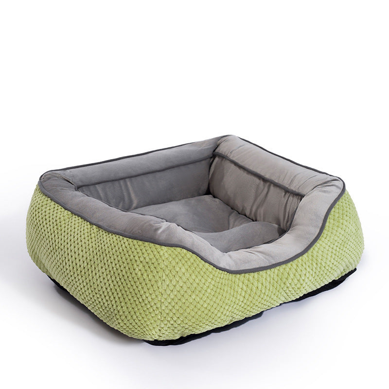 JMT-020810 Plush Faux Fur Dog Crate Bed, Calming Anti-Anxiety Mat with Non-Slip Bottom for Medium Dogs