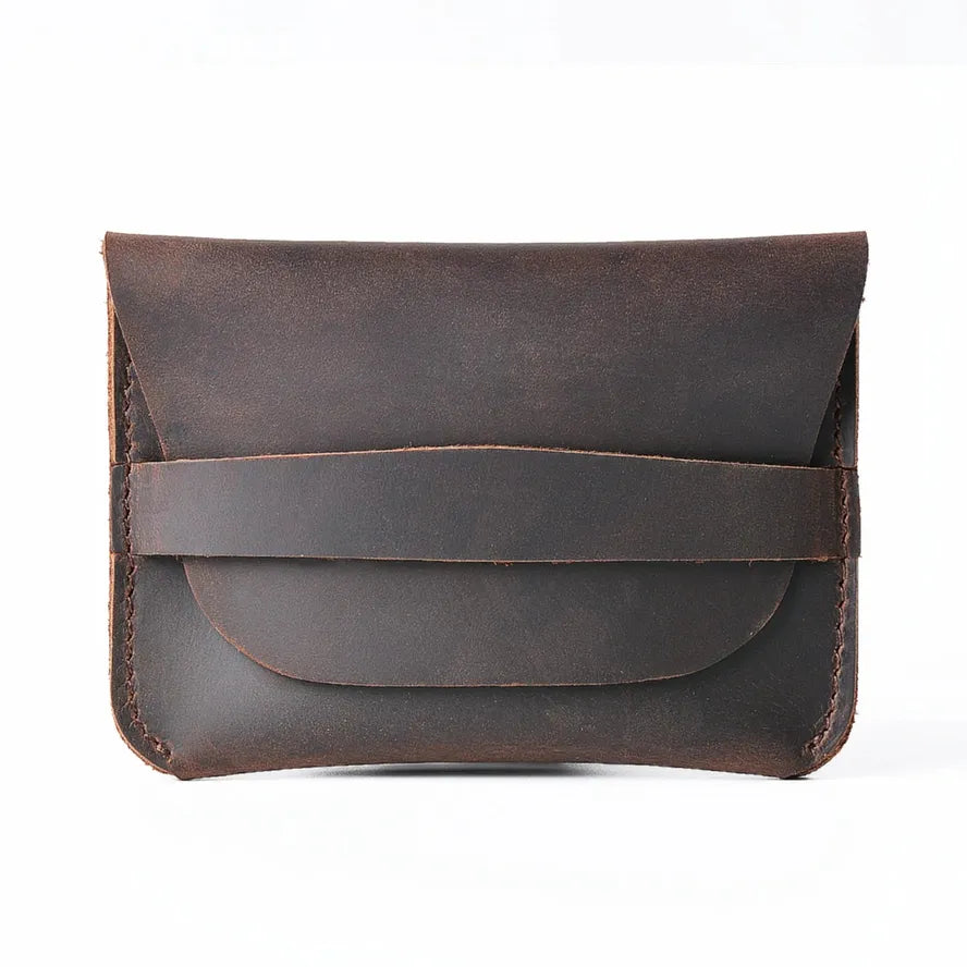 JMT-020874 Retro Waxed Canvas and Leather Motorcycle Wallet Card Holder