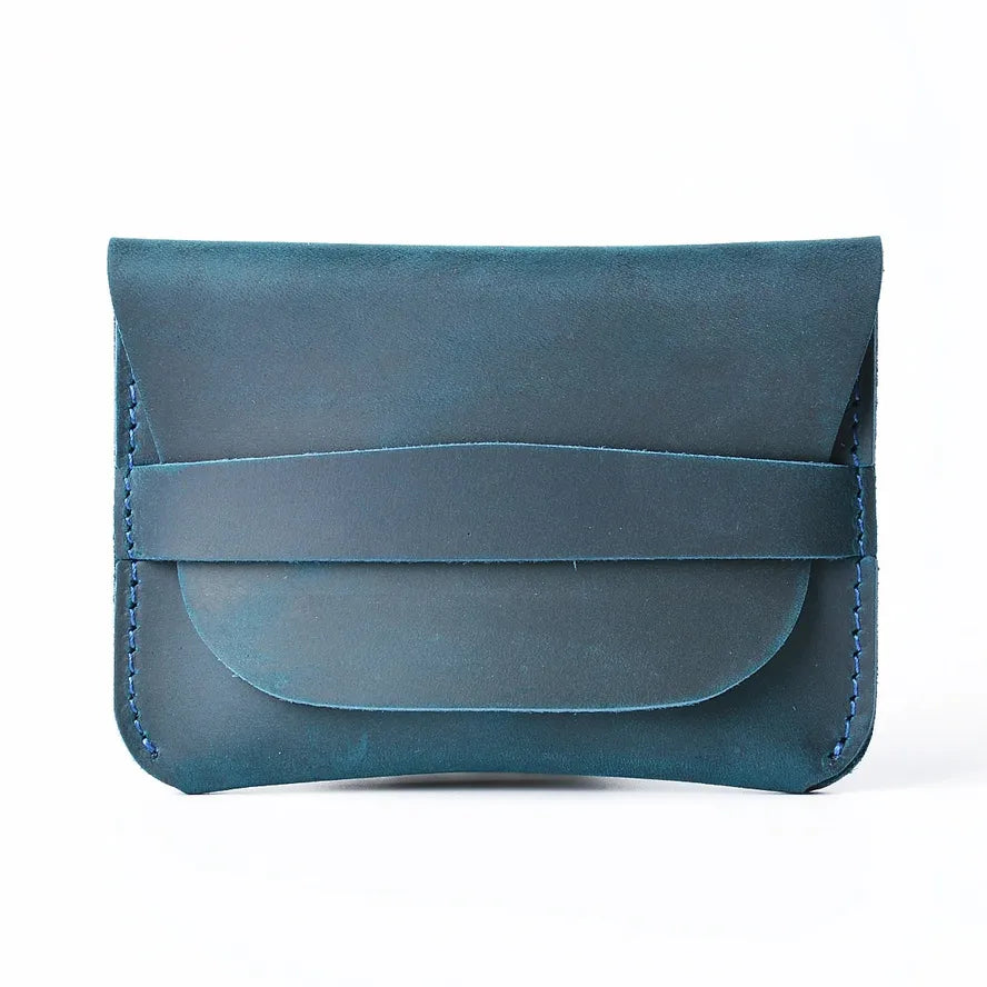 JMT-020874 Retro Waxed Canvas and Leather Motorcycle Wallet Card Holder