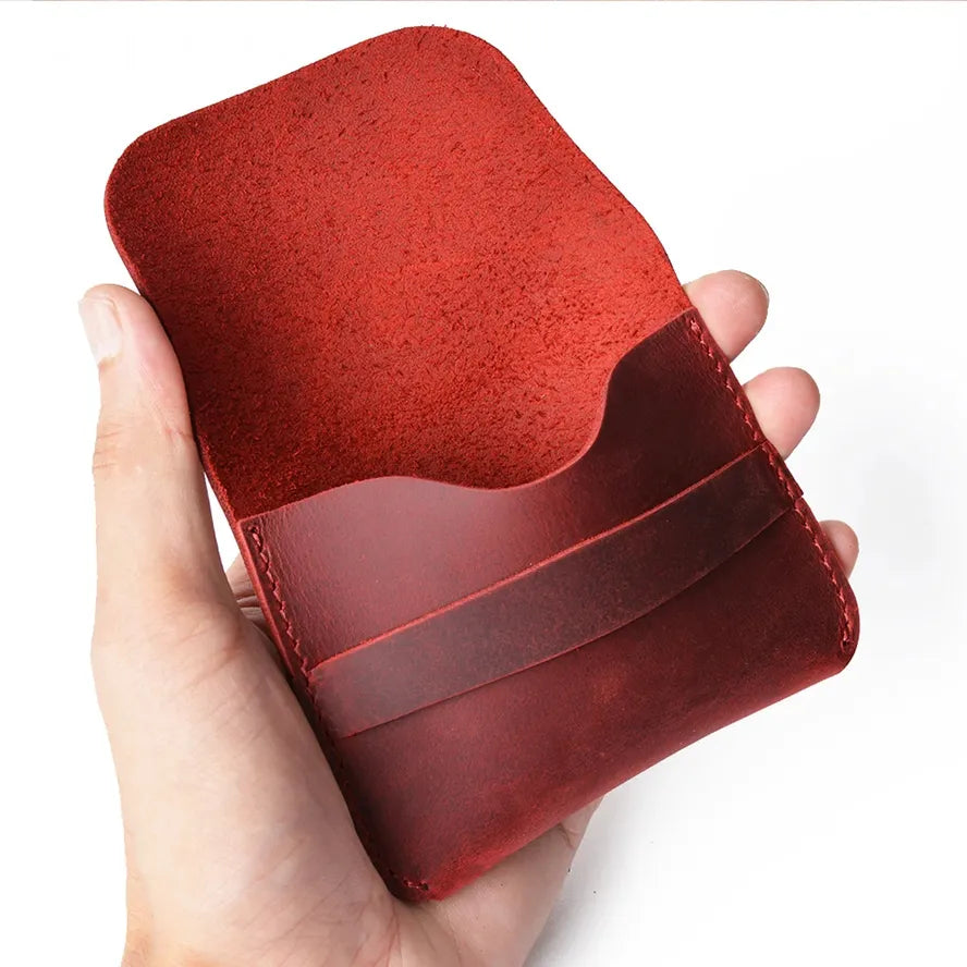 JMT-020874 Retro Waxed Canvas and Leather Motorcycle Wallet Card Holder
