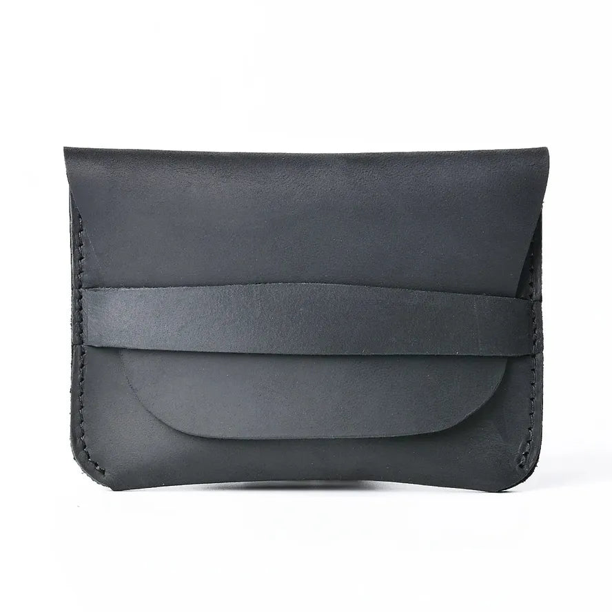 JMT-020874 Retro Waxed Canvas and Leather Motorcycle Wallet Card Holder