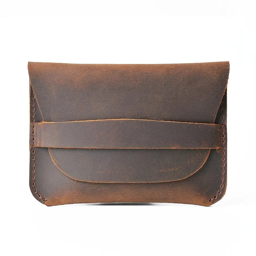 JMT-020874 Retro Waxed Canvas and Leather Motorcycle Wallet Card Holder