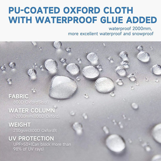 JMT-021130 Upgraded 800D Waterproof Pontoon Boat Cover with PU Coating for 19FT-21FT Boats