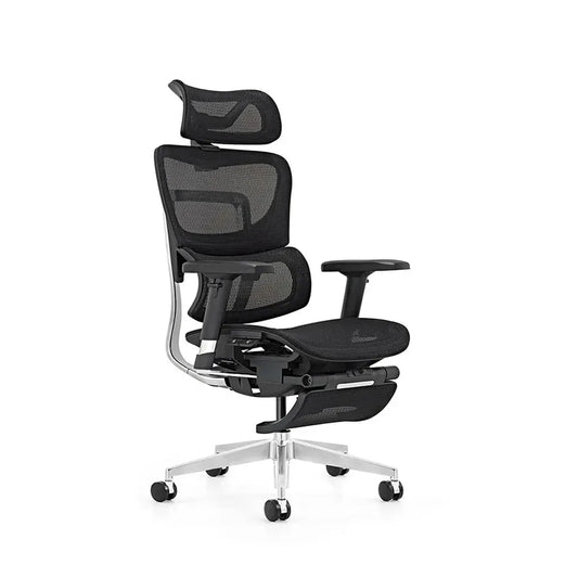 JMT-021258 High-Back Adjustable Swivel Office Chair with Full Mesh and Fabric Upholstery for Enhanced Comfort