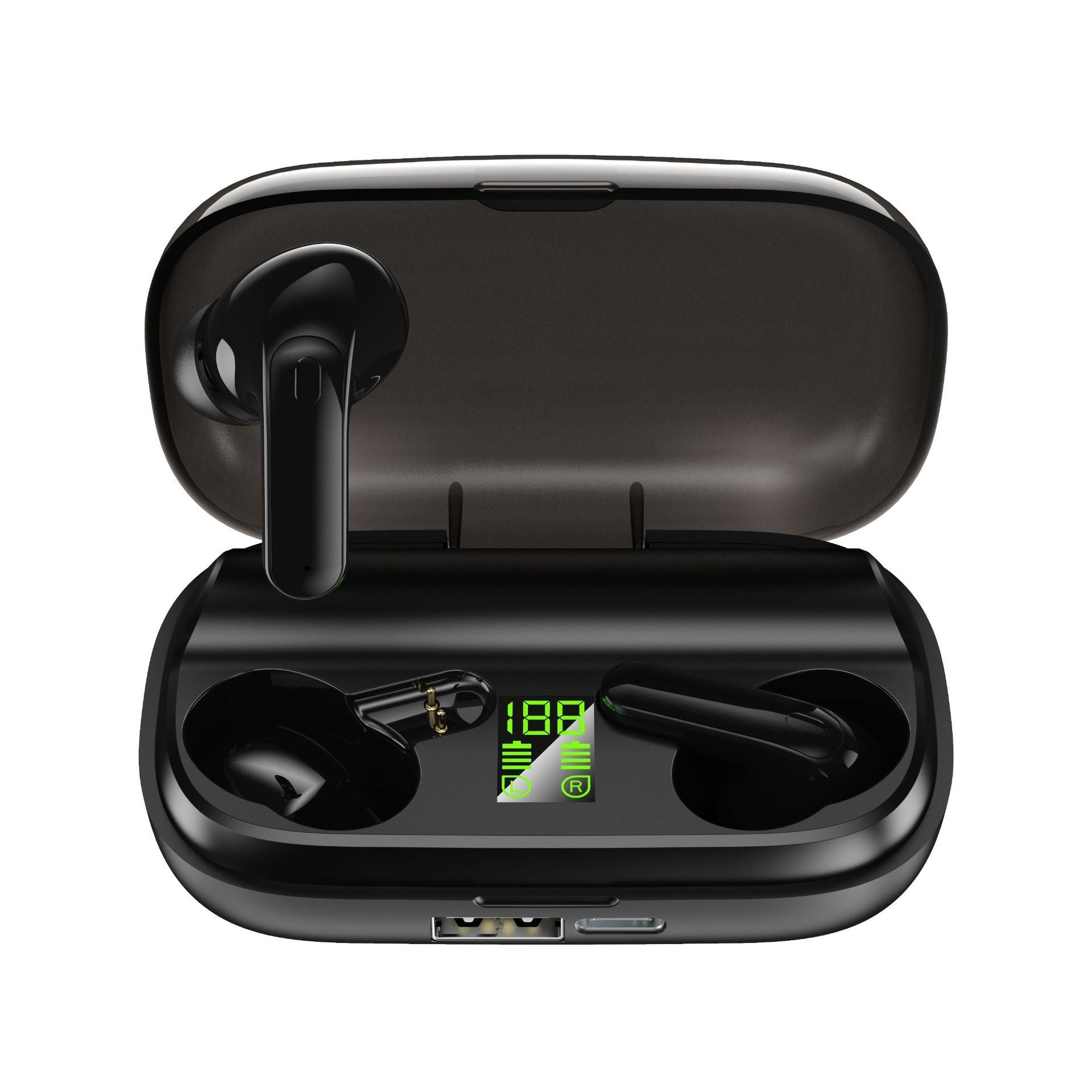 JMT-021322 Bluetooth V5.0 Wireless Headset with True Stereo Sound and Charging Case
