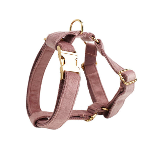 JMT-021834 Light Purple Velvet Dog Collar with Matching Leash and Bowknot, Ideal for Gifts on Various Occasions