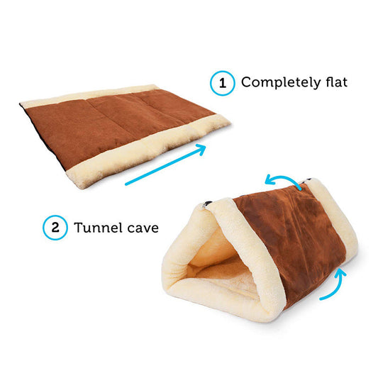 JMT-021962 Foldable Light Brown Pet Nest for Dogs, Durable Cloth Design, Size 83*52 cm