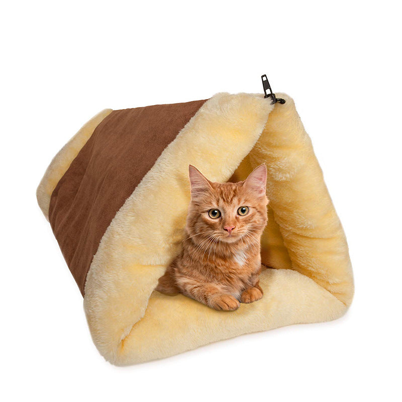 JMT-021962 Foldable Light Brown Pet Nest for Dogs, Durable Cloth Design, Size 83*52 cm