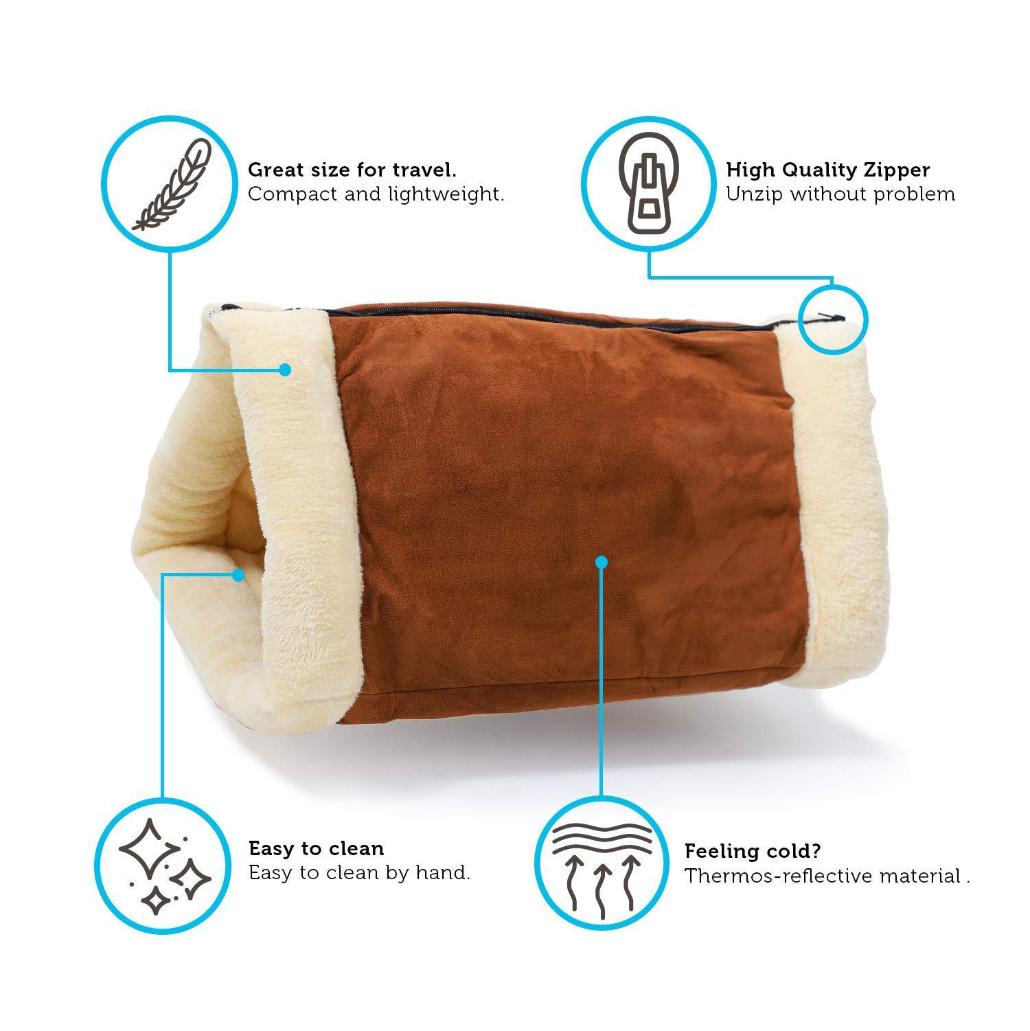 JMT-021962 Foldable Light Brown Pet Nest for Dogs, Durable Cloth Design, Size 83*52 cm