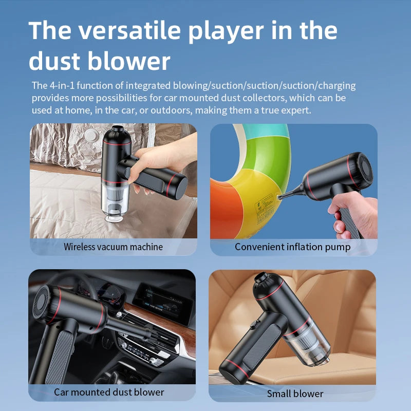 JMT-021962 Portable Handheld Car Vacuum Cleaner with Integrated Blow & Suck Functionality and Strong Suction Power