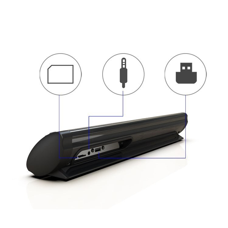 JMT-022154 Wall-Mounted Wireless Bluetooth Speaker with USB and 3.5mm Connectivity, Dual 5W Output, Built-in Radio and Voice Prompt Function