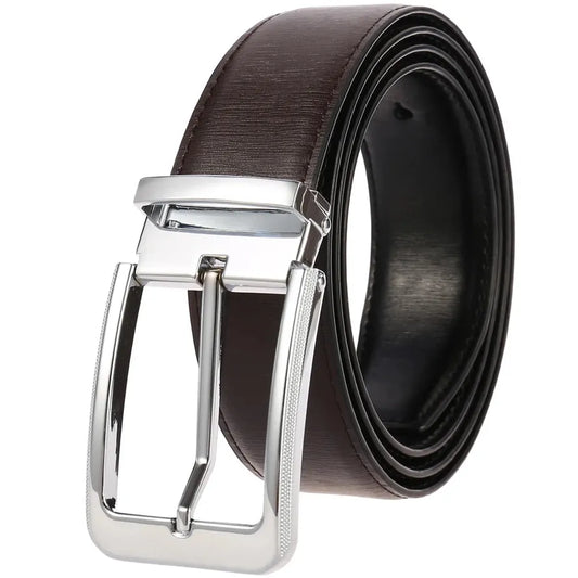 JMT-022410 Cowhide Leather Pin Buckle Belt for Men - Model LY35-21796-2