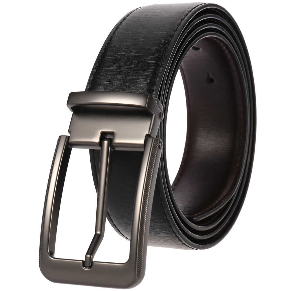 JMT-022410 Cowhide Leather Pin Buckle Belt for Men - Model LY35-21796-2