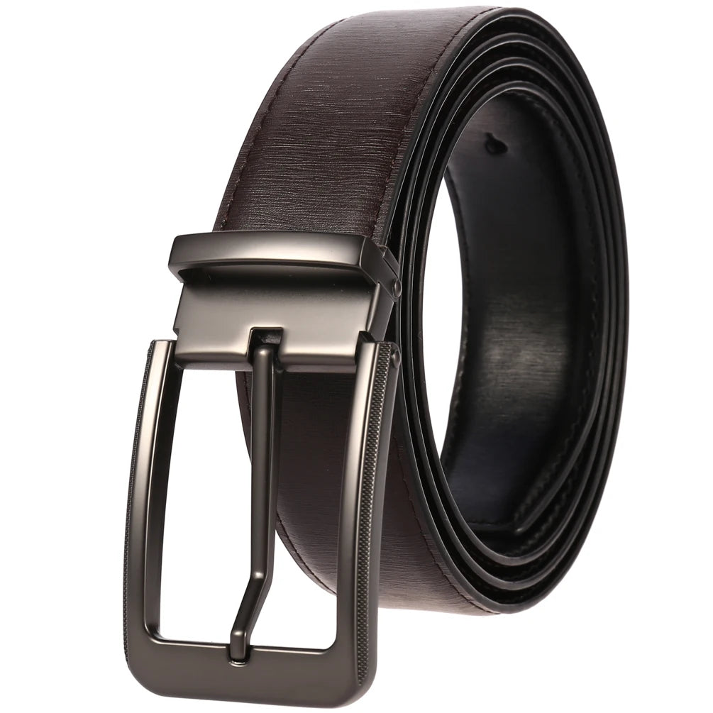 JMT-022410 Cowhide Leather Pin Buckle Belt for Men - Model LY35-21796-2