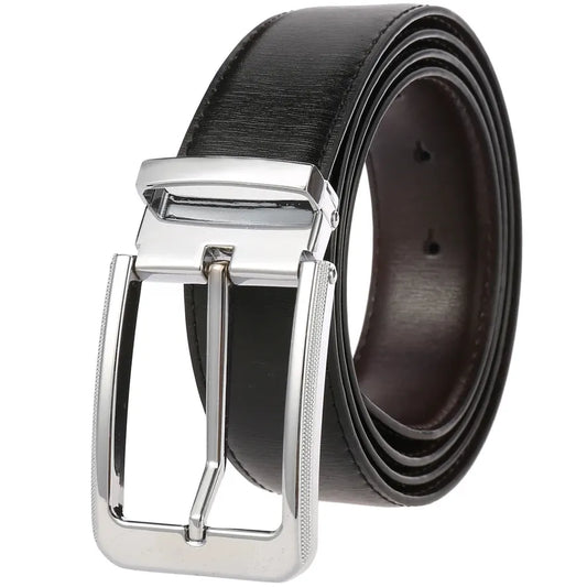 JMT-022410 Cowhide Leather Pin Buckle Belt for Men - Model LY35-21796-2