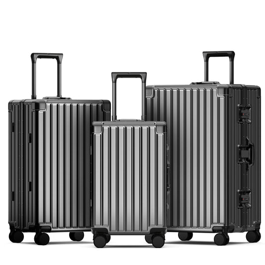 JMT-022538 Carry-On PC Trolley Bag Set with Aluminium Frame - 3-Piece Travel Luggage Suitcase Collection