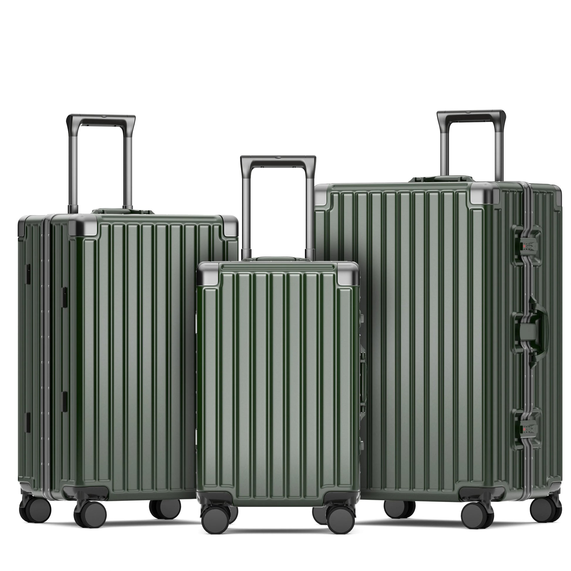 JMT-022538 Carry-On PC Trolley Bag Set with Aluminium Frame - 3-Piece Travel Luggage Suitcase Collection