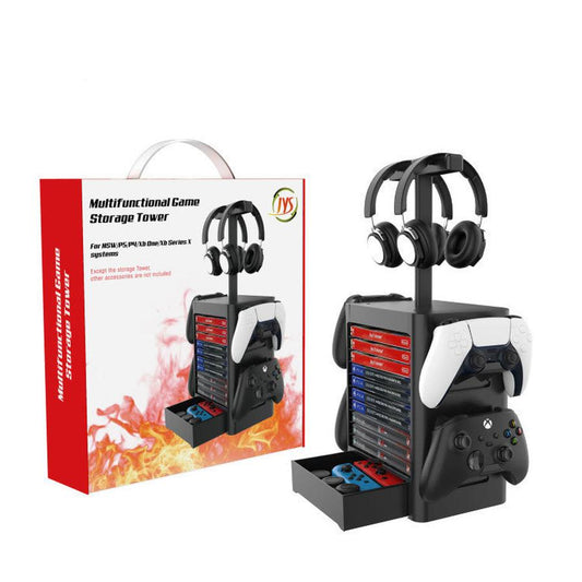JMT-022986 Universal Gaming Accessories Storage Rack for Consoles, Headphones and Game Cards