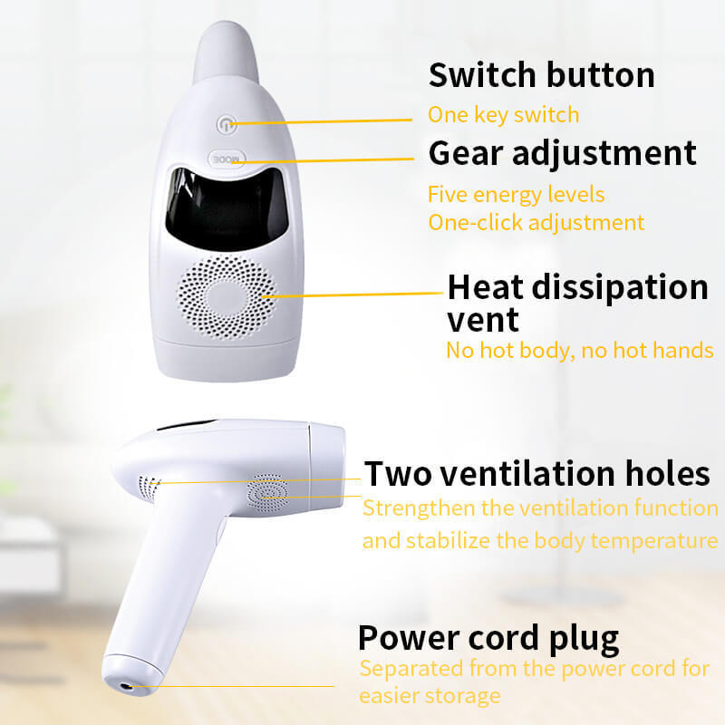 JMT-023050 IPL Laser Hair Removal Device with LCD Display and 5 Energy Levels - 990,000 Pulses