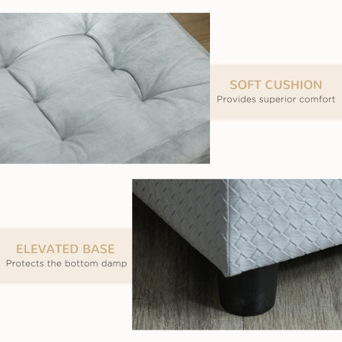 JMT-023114 Luxury Small Dog Bed with Hidden Storage and Soft Foam Cushion for Comfort, Modern Pet Furniture in Grey