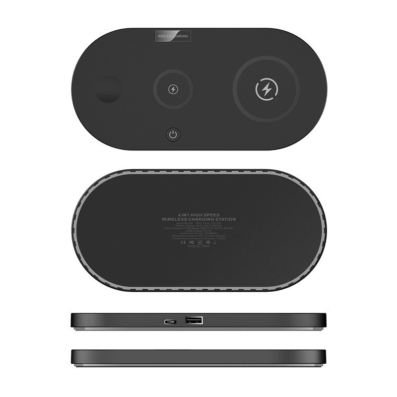 JMT-023498 15W Fast Charging Multi-Function Wireless Charger with USB Interface