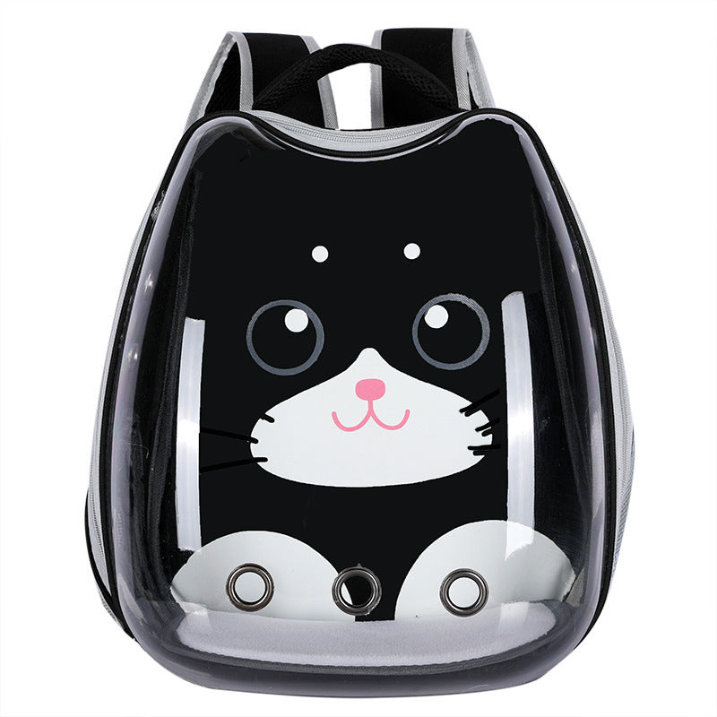 JMT-023818 Transparent Portable Cat Backpack with Cat Ear Design - Ideal for Travel and Outdoor Adventures