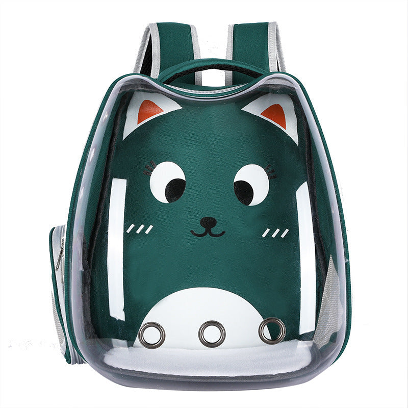 JMT-023818 Transparent Portable Cat Backpack with Cat Ear Design - Ideal for Travel and Outdoor Adventures