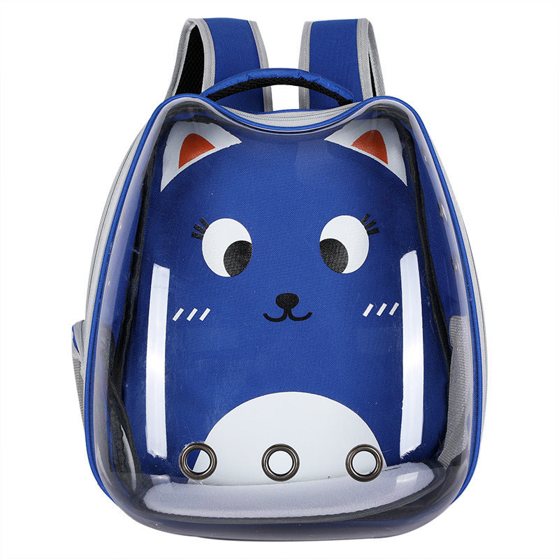 JMT-023818 Transparent Portable Cat Backpack with Cat Ear Design - Ideal for Travel and Outdoor Adventures