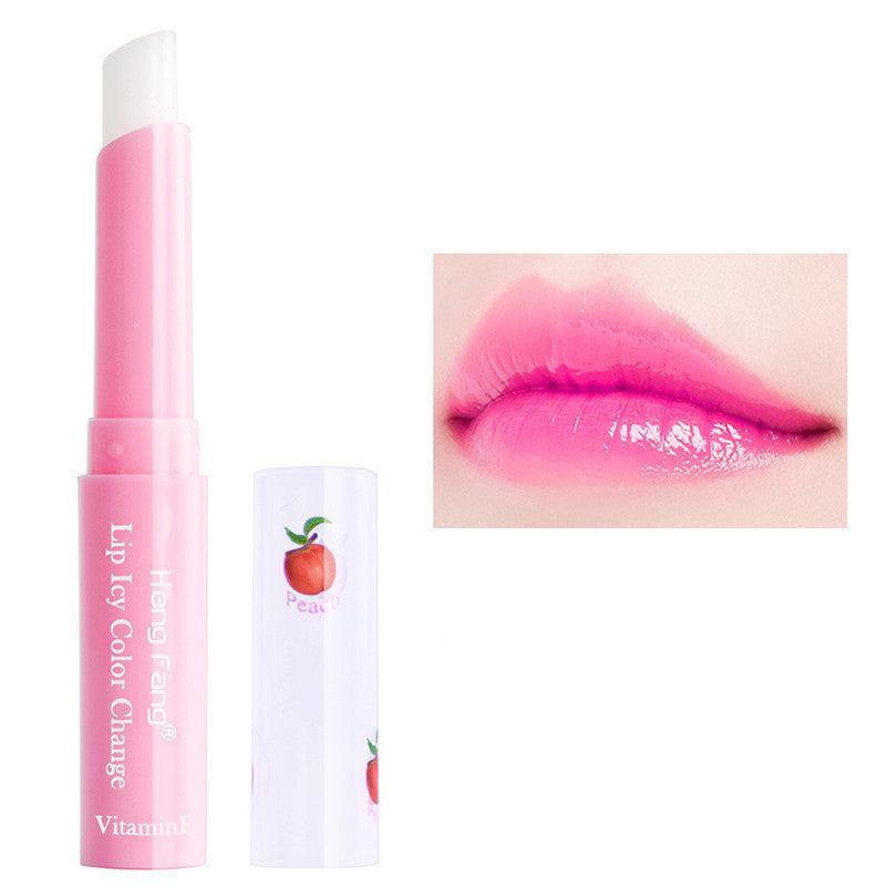 JMT-024074 Peach Color Changing Lip Balm with Vitamin E for Moisturized Lips