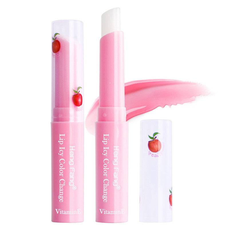 JMT-024074 Peach Color Changing Lip Balm with Vitamin E for Moisturized Lips