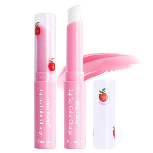 JMT-024074 Peach Color Changing Lip Balm with Vitamin E for Moisturized Lips