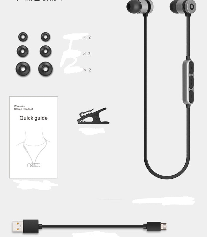 JMT-024138 Wireless Bluetooth Neck-Mounted Sports Headset with Power Display and Call Function