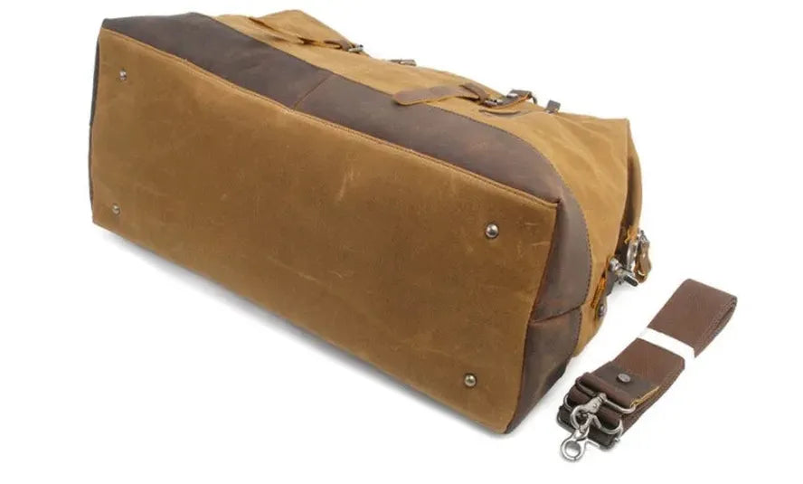 JMT-024202 Large Cowhide and Canvas Zippered Duffle Bag for Travel and Gym Use, Eco-Friendly Materials, Multiple Colour Options