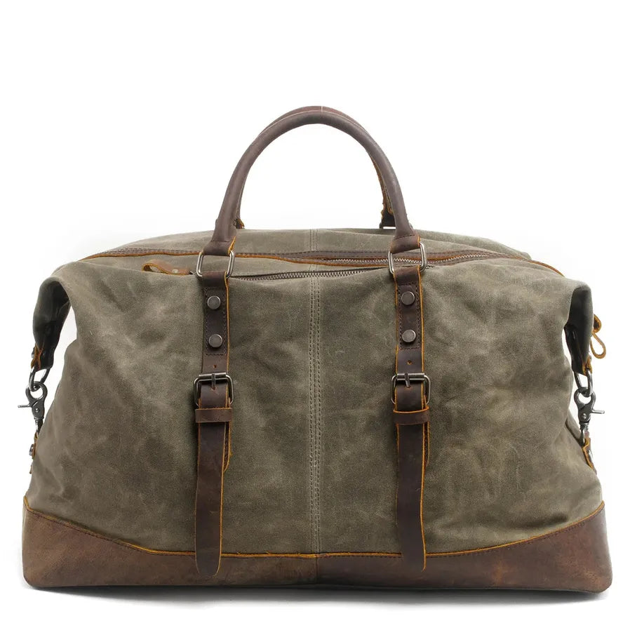 JMT-024202 Large Cowhide and Canvas Zippered Duffle Bag for Travel and Gym Use, Eco-Friendly Materials, Multiple Colour Options