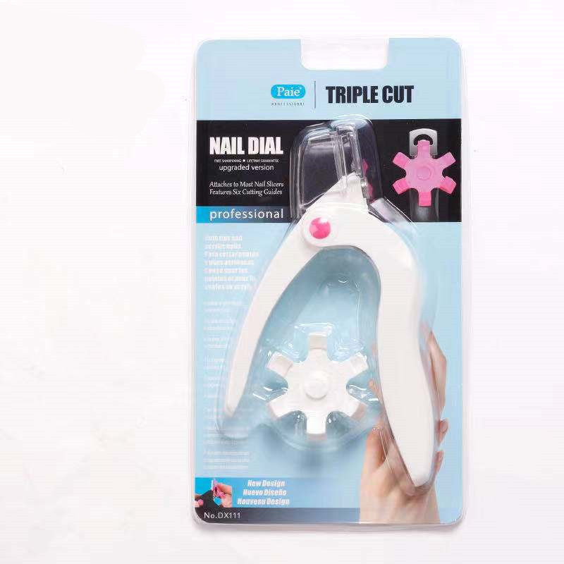 JMT-024266 U-Shaped Nail Art Scissors, Turntable Cutting Tool for French Fake Nails - White and Rose Red Options