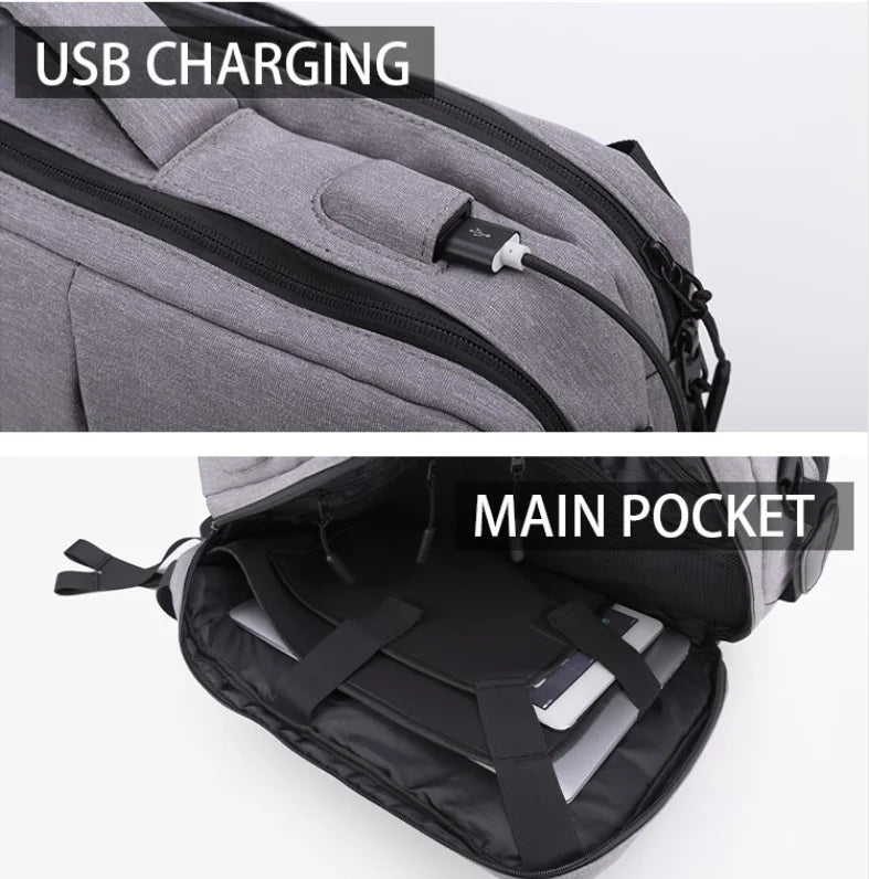 JMT-024778 Waterproof Large Capacity Polyester Laptop Briefcase for Men, Stylish Notebook Shoulder Bag