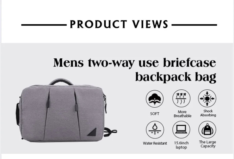 JMT-024778 Waterproof Large Capacity Polyester Laptop Briefcase for Men, Stylish Notebook Shoulder Bag