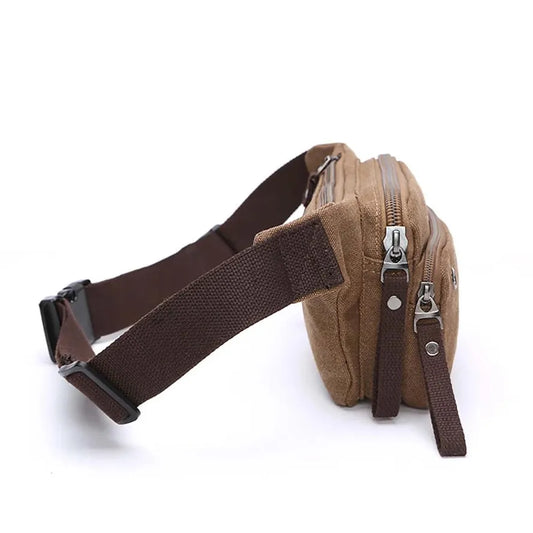 JMT-024842 Men's Casual Canvas Messenger Bag - Simple Waist & Cash Register Bag