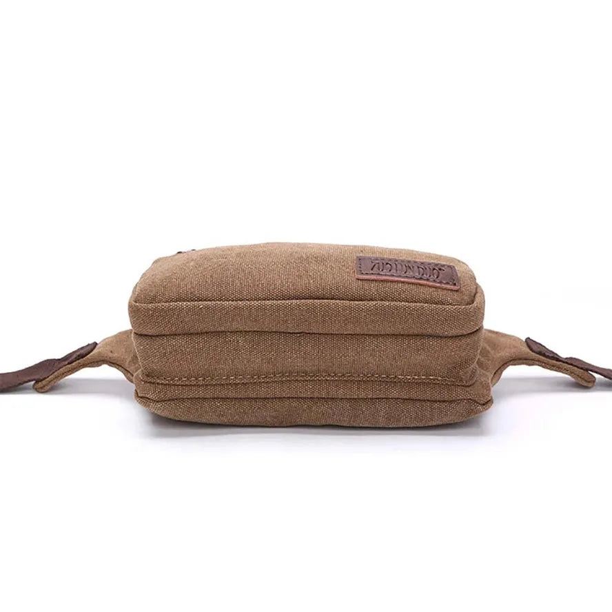 JMT-024842 Men's Casual Canvas Messenger Bag - Simple Waist & Cash Register Bag