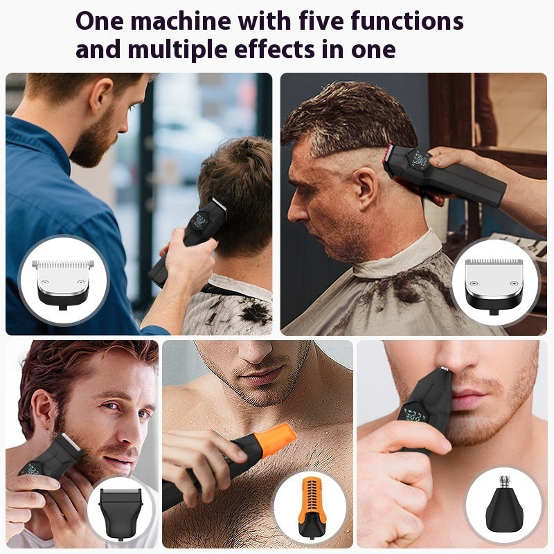 JMT-025098 5-in-1 Men's Hair Clipper with Magnetic Cutter Head and Dual Power System