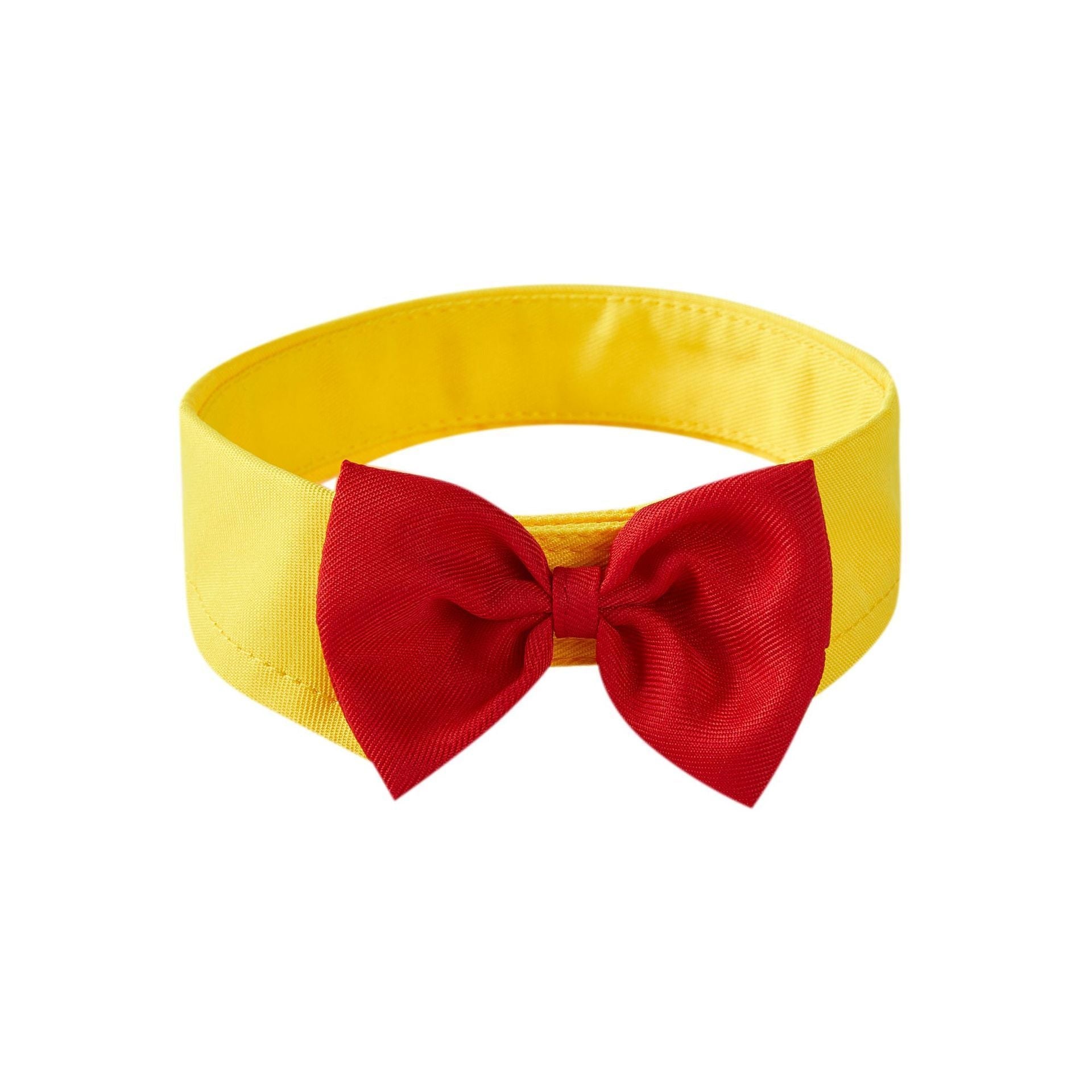 JMT-025610 Adjustable Velcro Bow Tie Pet Collar in Black and Yellow, Red and Yellow, Black and White, Red and White