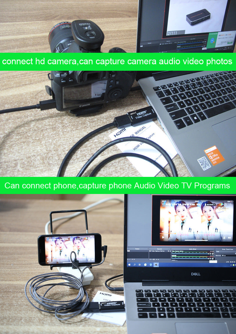 JMT-026122 HDMI Video Capture Card for 4K Input and 1080P Output, USB 3.0 Compatible with Windows, Linux, Android, and MacOS