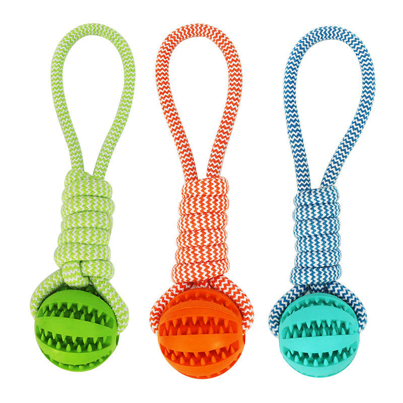 JMT-026250 Interactive Dog Toy with Treat Ball and Hemp Rope for Small Dogs - Durable Chew Toy for Dental Health and Reducing Destructive Behavior