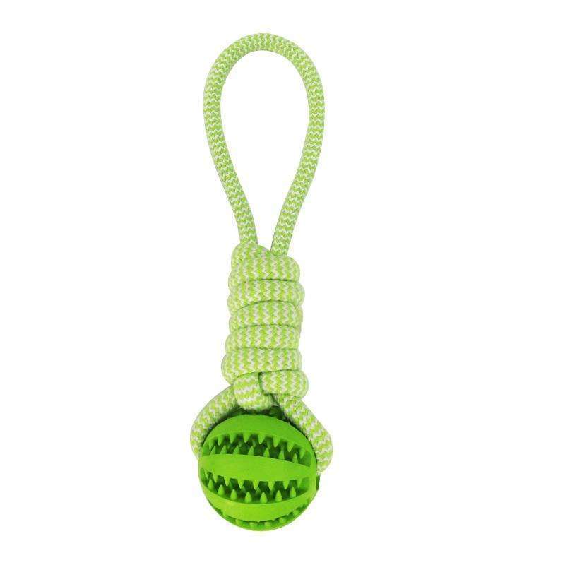 JMT-026250 Interactive Dog Toy with Treat Ball and Hemp Rope for Small Dogs - Durable Chew Toy for Dental Health and Reducing Destructive Behavior