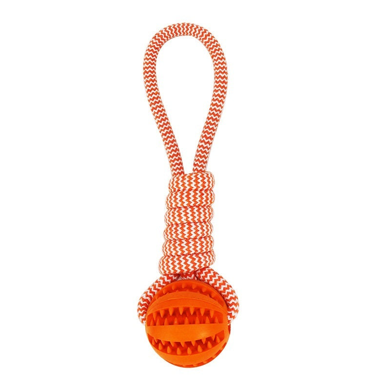 JMT-026250 Interactive Dog Toy with Treat Ball and Hemp Rope for Small Dogs - Durable Chew Toy for Dental Health and Reducing Destructive Behavior